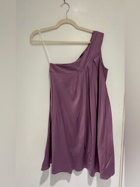 Vintage Obakki One-Shoulder Silk Dress in Mauve